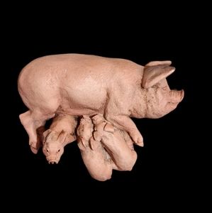 Vintage 1988 Castagna Made in Italy Momma Pig and Piglets